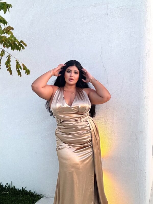 Plus Size Bridesmaid Gold maxi dress