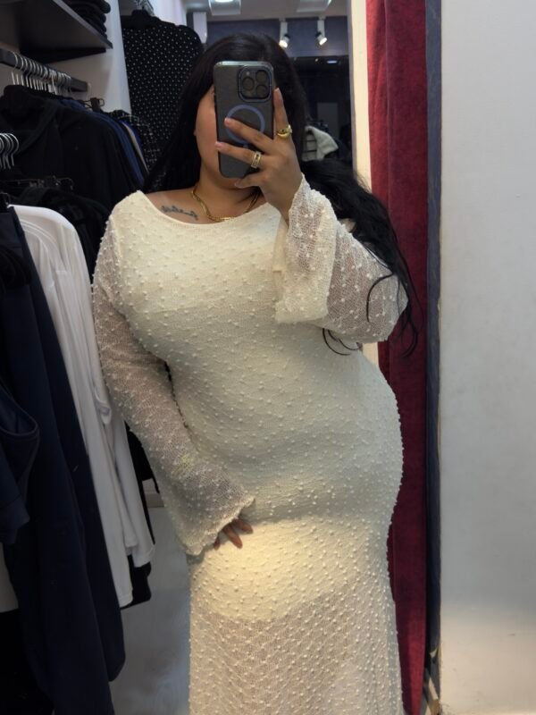 Winter / autumn , Sexy backless jacquard knit dress