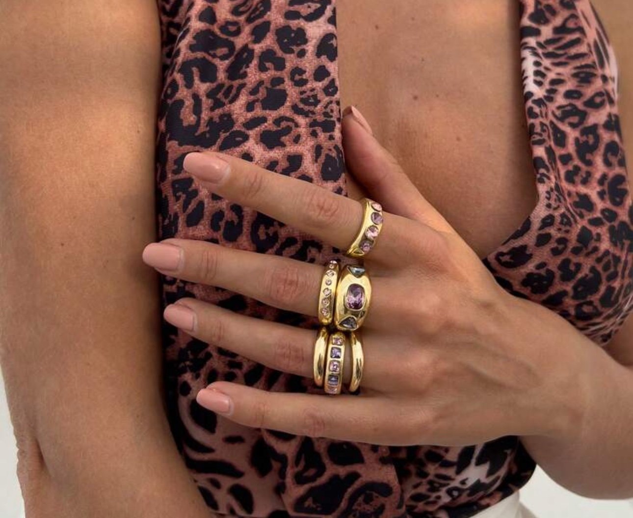 6 pcs rings set vintage Minimalist Luxury Rhinestone - Image 2