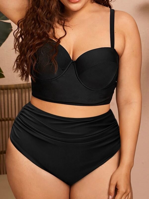 Black 2 pcs swimsuit , push up bustier