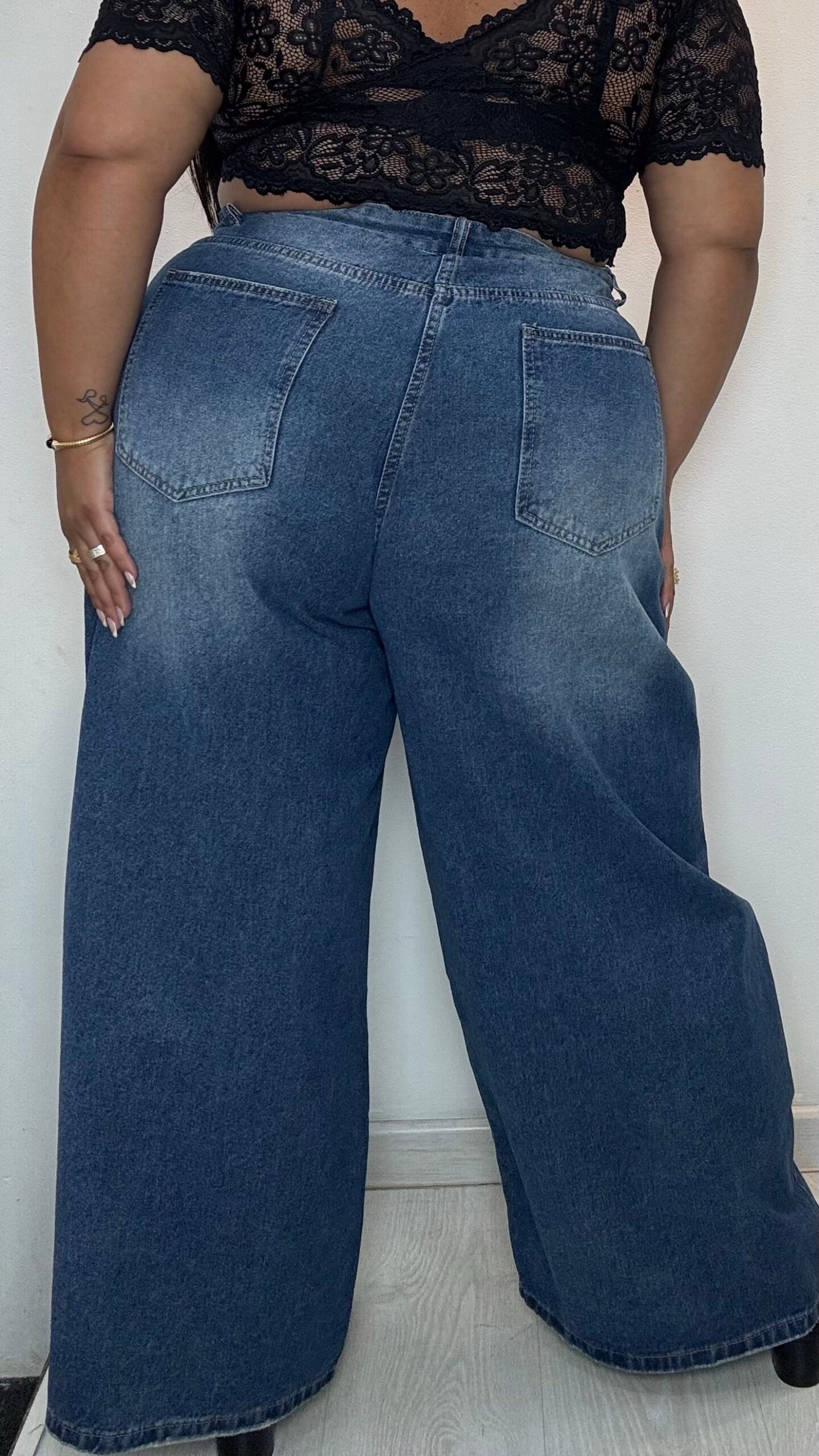 Plus size hight waist wide leg jeans - Image 3