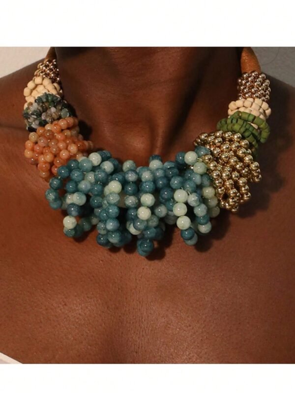 Fashion Exaggerated Individual
Beaded Necklace Women Girl Vintage