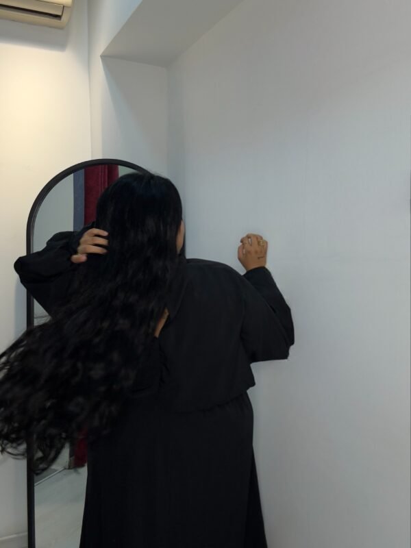 Plus size Black lantern sleeve dress