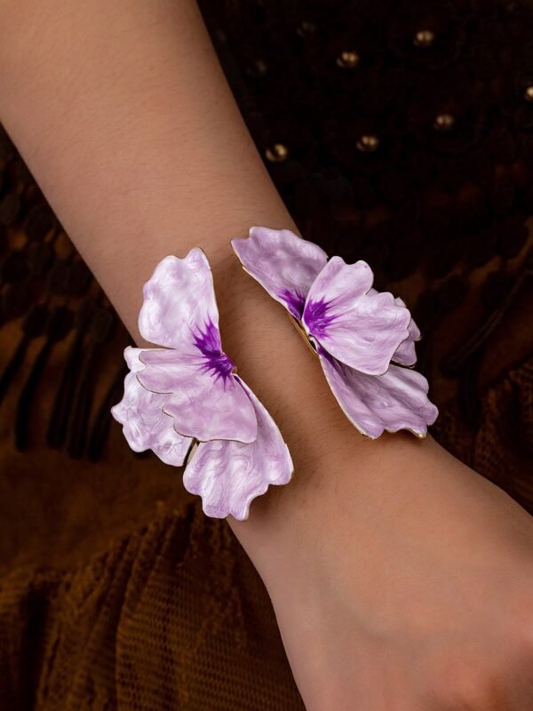 Purple cuff bangle bracelet