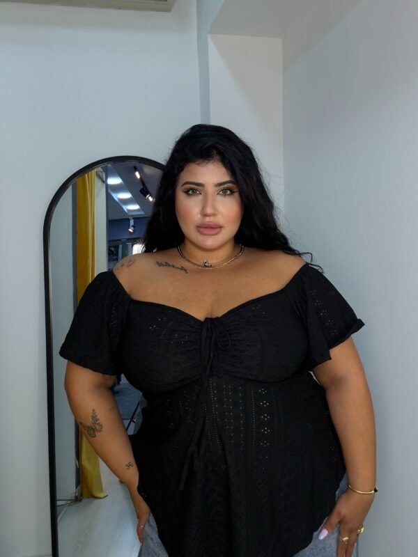 Off shoulder black top