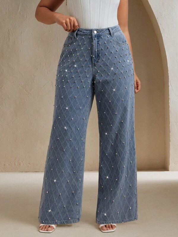 Plus size anewsta beaded jeans