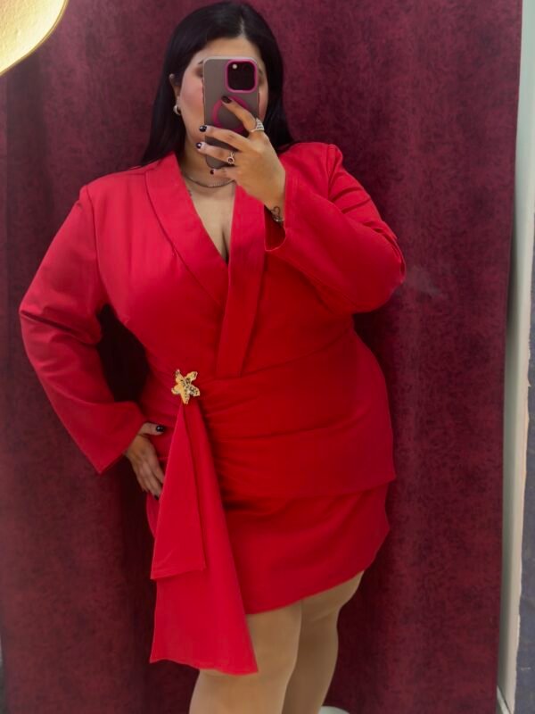 Plus size sxy red dress