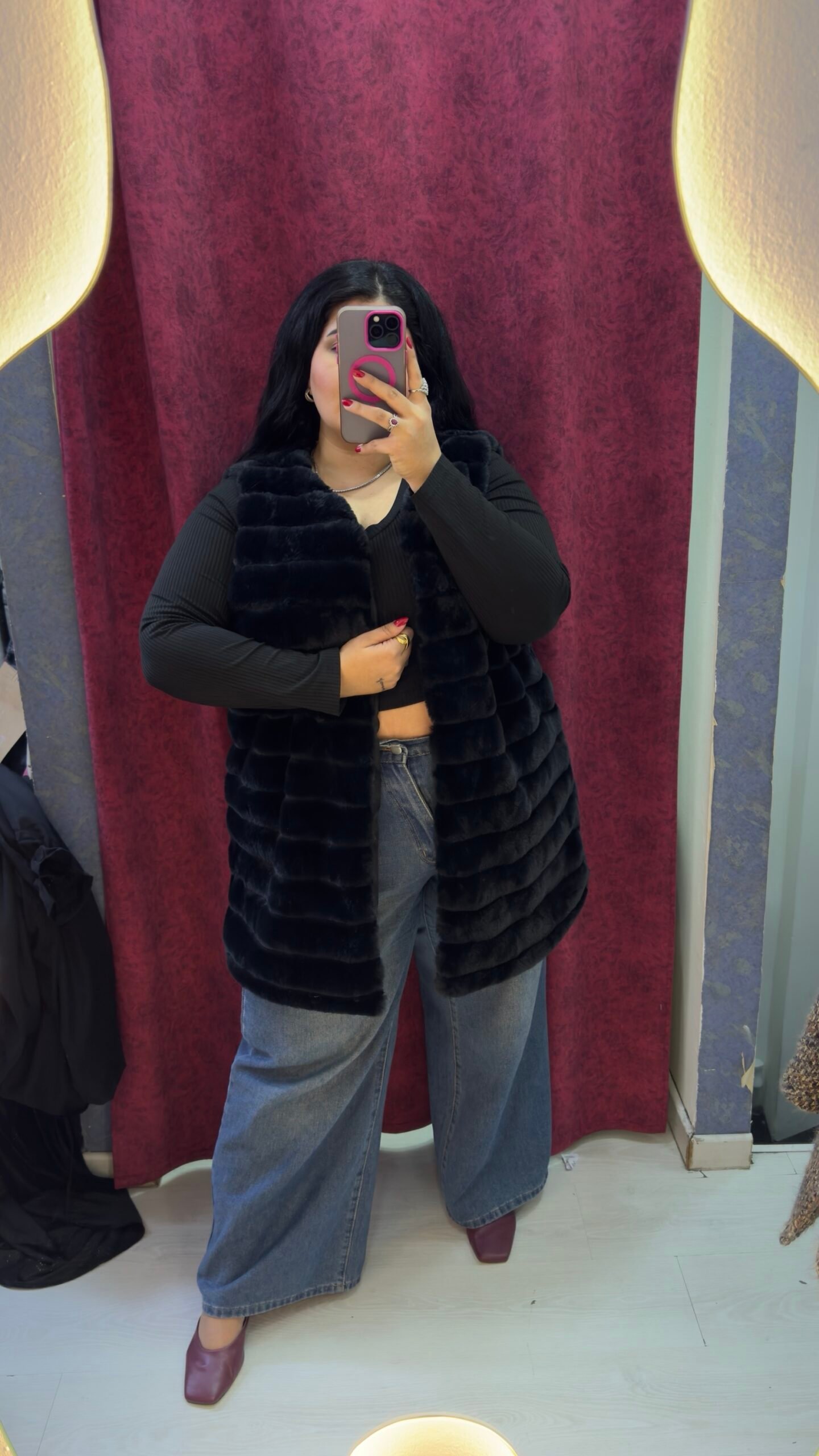 Faux fur vest