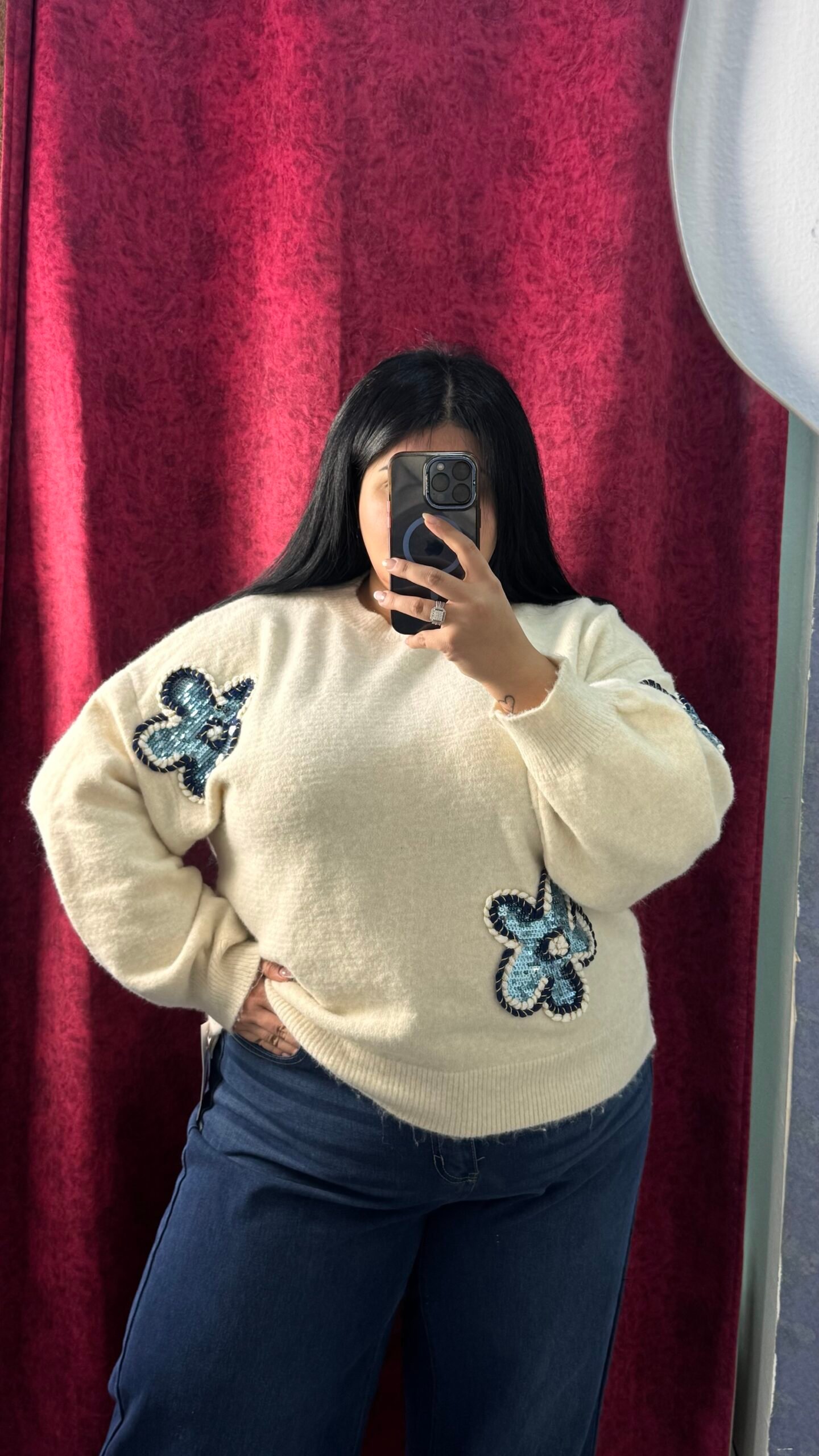 Plus size knit sweater top - Image 4